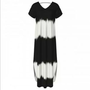 LuLaRoe Macy Black and White Maxi Dress